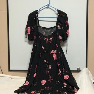 Torrid size 1. Black and Pink Floral Mini Dress
